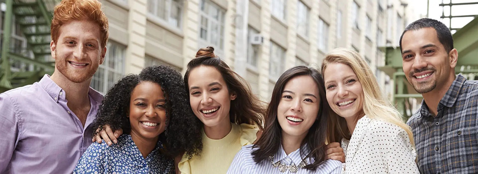 Six students smiling